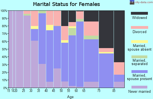 Zip code 29401 marital status for females