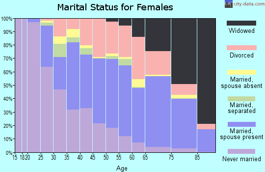 Zip code 29407 marital status for females