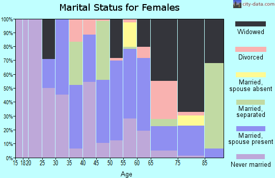 Zip code 29429 marital status for females