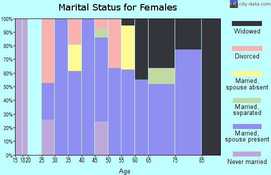 Zip code 29437 marital status for females