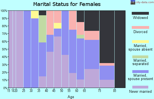 Zip code 29458 marital status for females