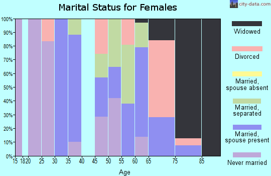 Zip code 29564 marital status for females