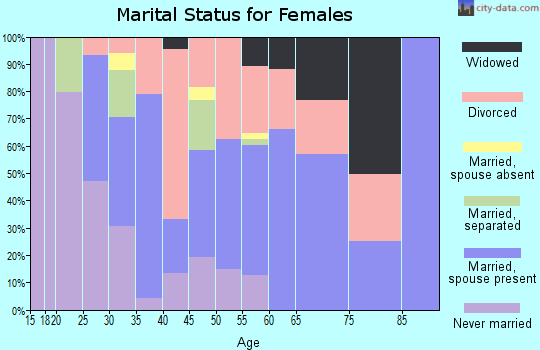Zip code 29581 marital status for females