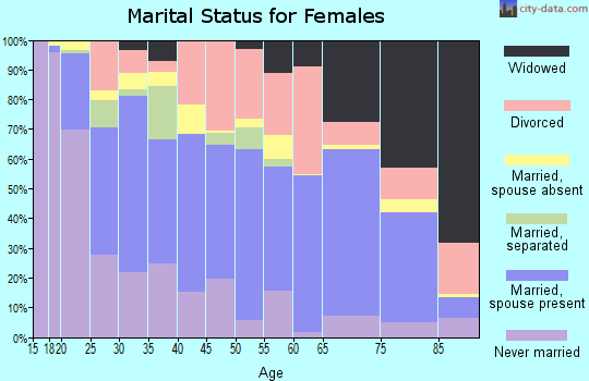 Zip code 29617 marital status for females