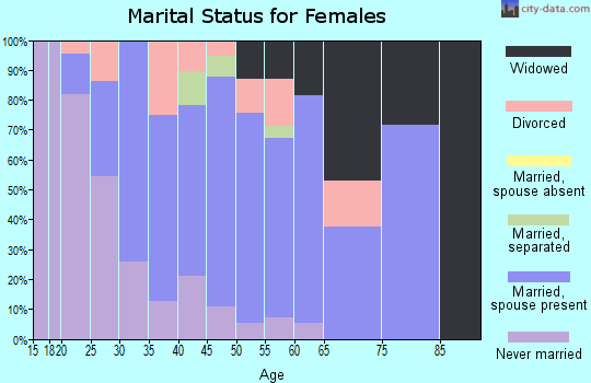 Zip code 29628 marital status for females