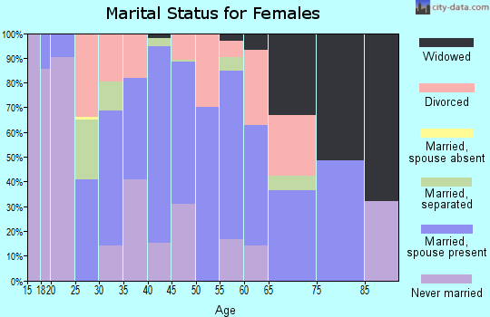 Zip code 29638 marital status for females