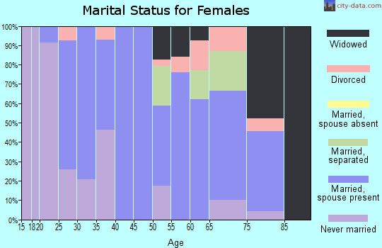 Zip code 29639 marital status for females