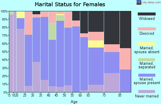 Zip code 29654 marital status for females