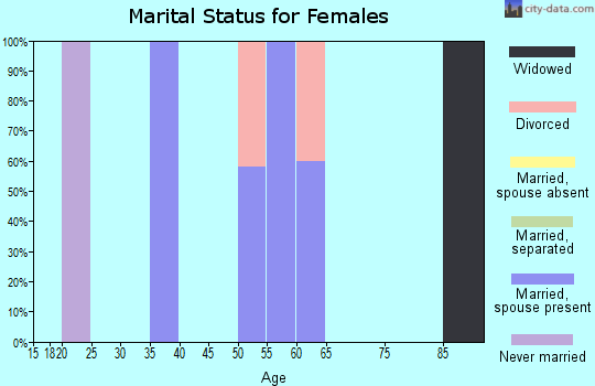 Zip code 29658 marital status for females