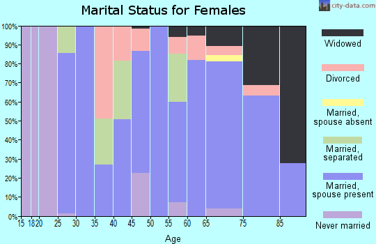 Zip code 29676 marital status for females