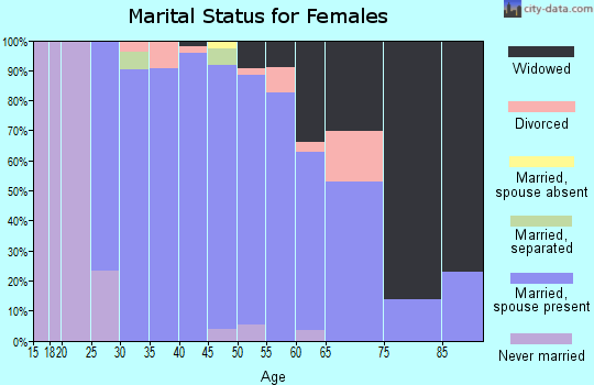 Zip code 29682 marital status for females