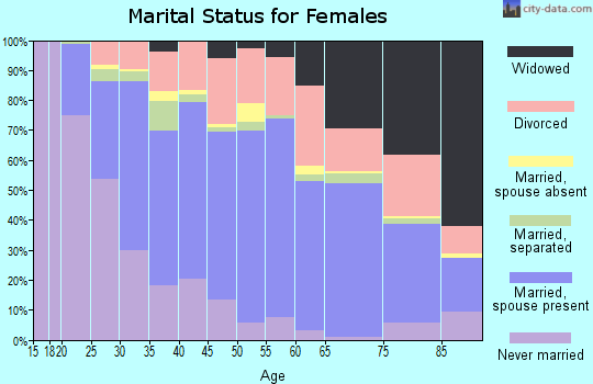 Zip code 29687 marital status for females