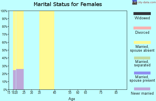 Zip code 29688 marital status for females