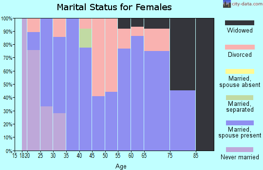 Zip code 29689 marital status for females