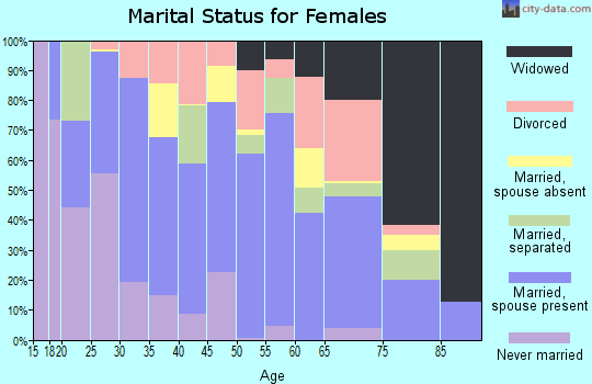 Zip code 29691 marital status for females
