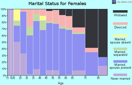 Zip code 29693 marital status for females