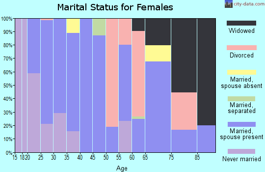 Zip code 29843 marital status for females