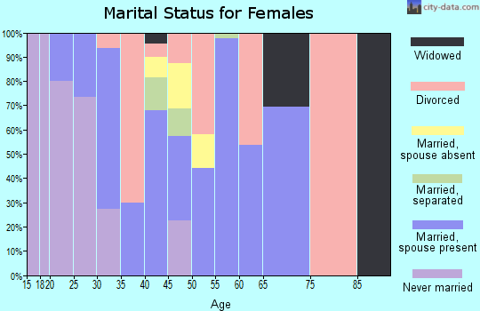 Zip code 29856 marital status for females