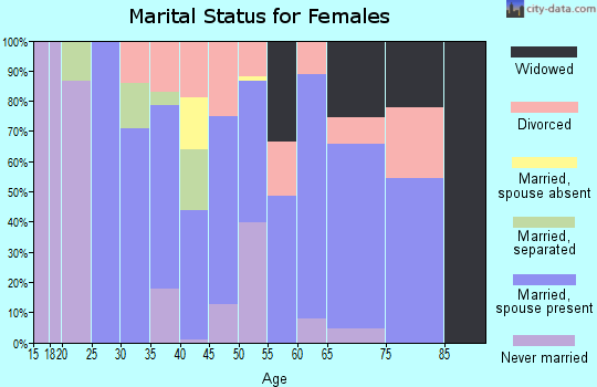 Zip code 29924 marital status for females