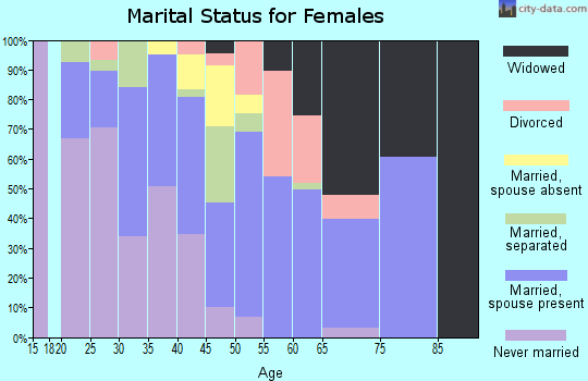 Zip code 29927 marital status for females