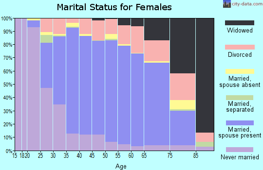 Zip code 30075 marital status for females