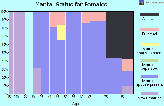 Zip code 30105 marital status for females