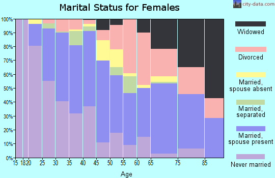 Zip code 30340 marital status for females