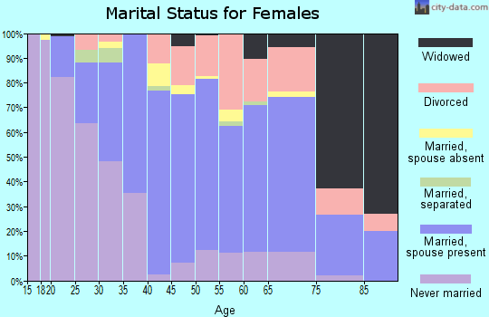 Zip code 30345 marital status for females