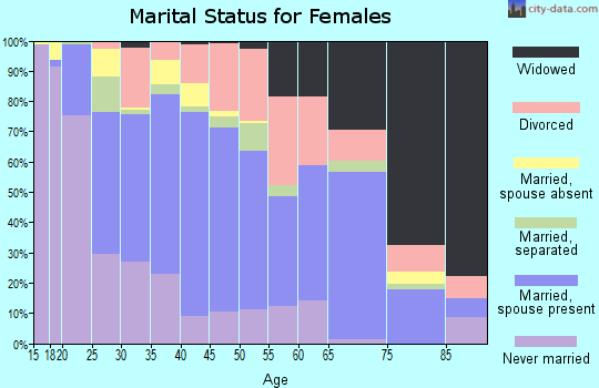 Zip code 30507 marital status for females