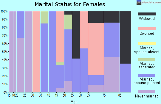 Zip code 31065 marital status for females