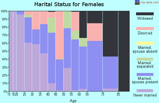 Zip code 31075 marital status for females