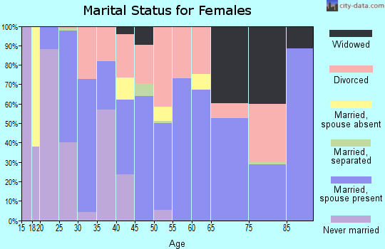 Zip code 32008 marital status for females
