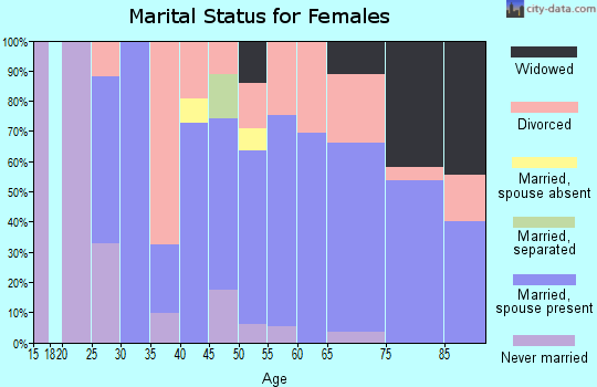 Zip code 32033 marital status for females