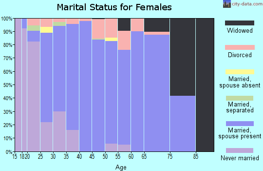 Zip code 32040 marital status for females