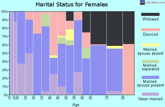 Zip code 32053 marital status for females