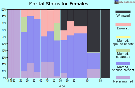 Zip code 32058 marital status for females