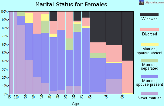 Zip code 32063 marital status for females