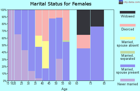 Zip code 32083 marital status for females