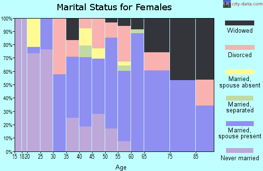 Zip code 32179 marital status for females