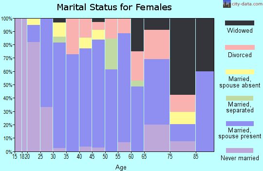 Zip code 32222 marital status for females