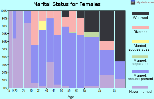 Zip code 32266 marital status for females