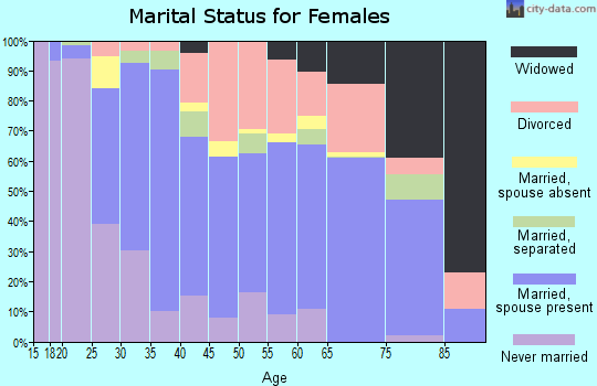 Zip code 32606 marital status for females