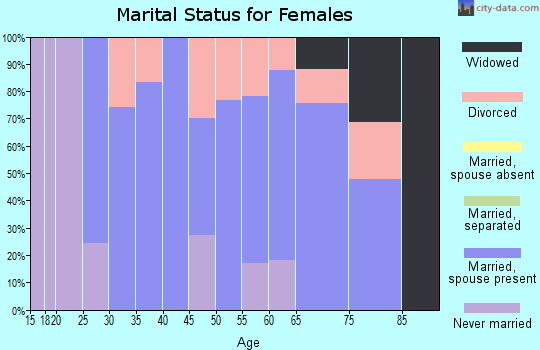 Zip code 32735 marital status for females