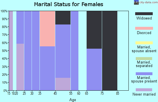 Zip code 32775 marital status for females