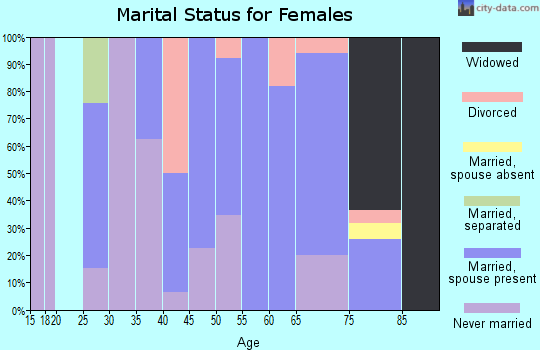 Zip code 32949 marital status for females