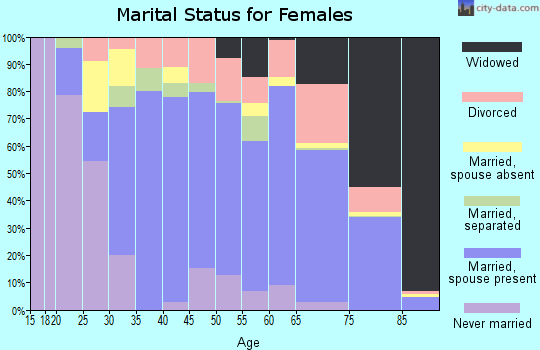Zip code 32952 marital status for females