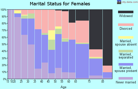 Zip code 32960 marital status for females