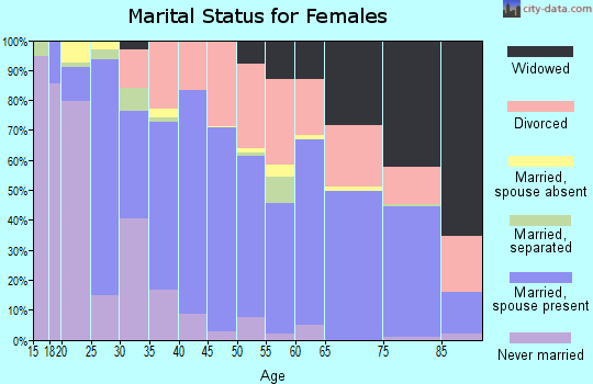 Zip code 32962 marital status for females