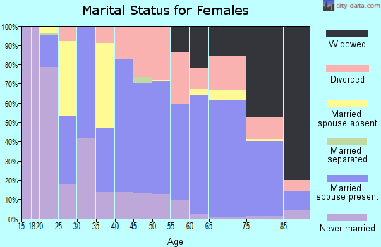 Zip code 32966 marital status for females