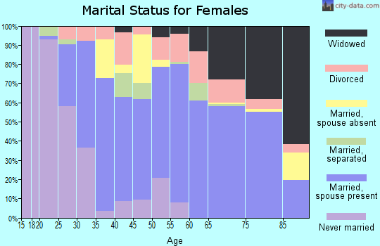 Zip code 32967 marital status for females